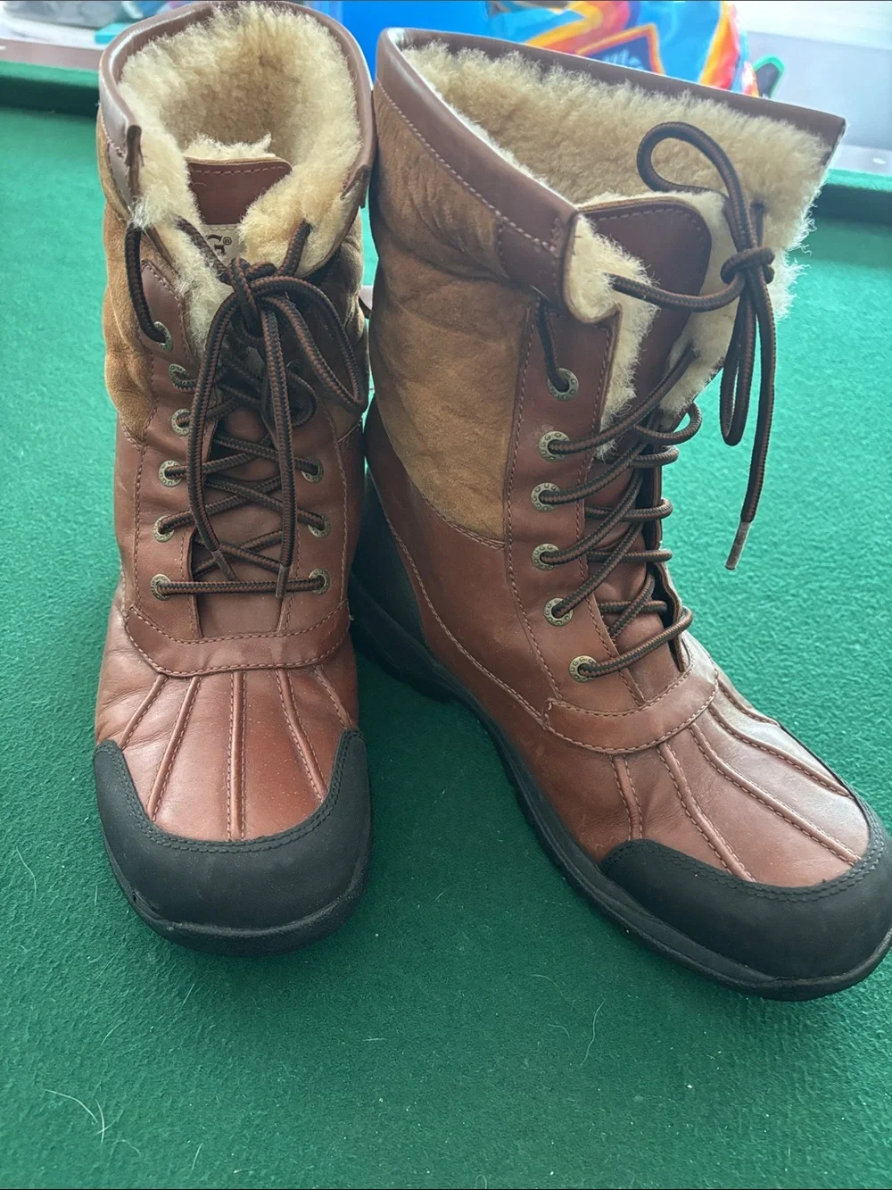 UGG Mens Butte Worchester Brown Leather Waterproof Vibram Boots Size 11